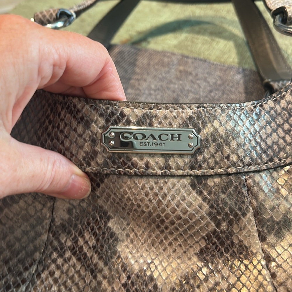 Coach Python Embossed Leather Shoulder Bag – Style F19678 - Picture 3 of 9